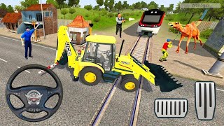 ✅JCB 3DX Backhoe Loader With Passenger New Mod Bus Simulator Indonesia Android Gameplay [upl. by Bullough]