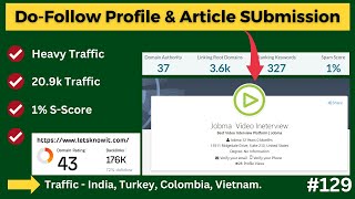 Do Follow Profile amp Article Submission Backlink from This Site  How to Create Quality Backlink [upl. by Dacey]