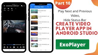 Video Player App in Android Studio Part 10  Play Next and Previous Video using Exoplayer [upl. by Laureen]