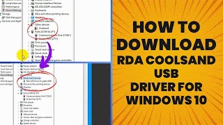 RDA Coolsand USB Driver Download For Windows 10  Install RDA Coolsand Driver in One Click [upl. by Roede]