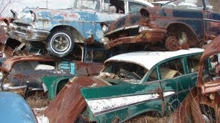 Huge Classic Car Junkyard  Wrecked Vintage Muscle Cars [upl. by Ravi]