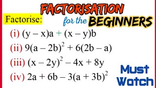 Factorisation for the beginners Part3  Factorisation सीखें  How to factorise  Factorisation [upl. by Cass]