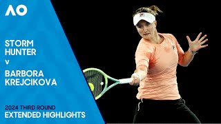 Storm Hunter v Barbora Krejcikova Extended Highlights  Australian Open 2024 Third Round [upl. by Bluhm594]