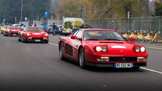 Ferrari Testarossa 40 years anniversary event  30 512TR F512M and Testarossa [upl. by Suiramed]