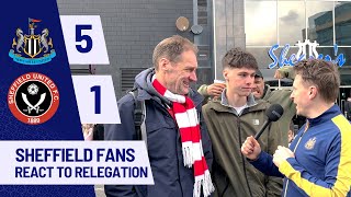 Sheffield United Fans REACT TO RELEGATION  Newcastle United vs Sheffield United nufc [upl. by Aihtniroc]