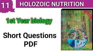 Short Questions  Holozoic Nutrition  class 11 bio [upl. by Livvyy]