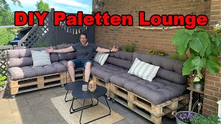 DIY Paletten Lounge selber bauen  Gartenmöbel selber machen  Palettenmöbel bauen  tobiebel [upl. by Illehs719]