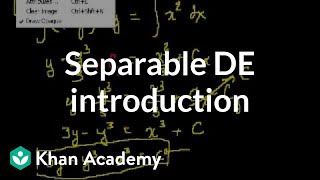 Old separable differential equations introduction  Khan Academy [upl. by Cath]