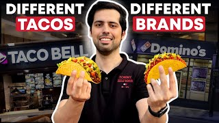 Eating Tacos from Every Brand for a Day  Trying Every Taco 🌮 [upl. by Pardoes]