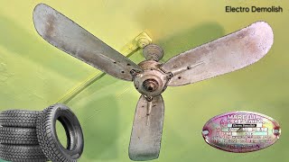 89 Years Old Italian Queen 👸 MARELLI AC 48Inch Type quotC 1935 Antique Ceiling Fan vs Car Tyre 🤑 [upl. by Melany296]