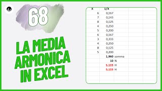 STATISTICA 68  La media armonica in Excel [upl. by Conlee]