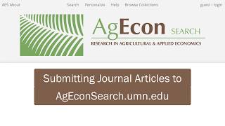 Tutorial AgEcon Search  Submitting Journal Articles [upl. by Eleanor]