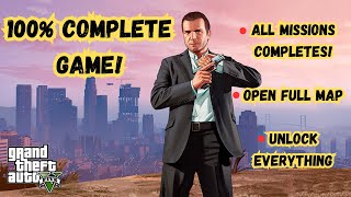 100 COMPLETE SAVE GAME IN GTA 5  ALL MISSIONS COMPLETED  UNLOCK EVERYTHING  GTA 5 MODS 2024 [upl. by Raines133]