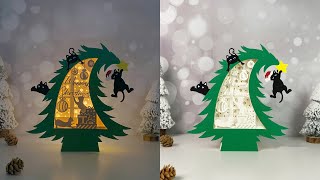 How To Make Paper Cut Christmas Tree Box Christmas [upl. by Ainak205]