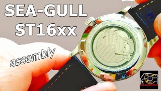 PARNIS watch PA2122 with GMT and Seagull 1690 part 2 movement assembly [upl. by Hannus]