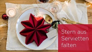 Serviette falten zu Weihnachten WeihnachtsStern  BAUR [upl. by Charissa65]