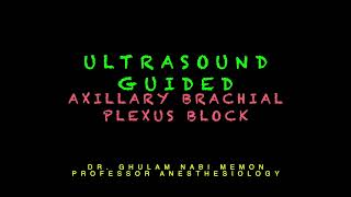 Axillary Brachial Plexus Block for Splinter in Hand Surgery Dr Ghulam Nabi [upl. by Prichard]