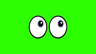 Cartoon Eyes 1  Green Screen  Chroma Key [upl. by Ennirak]