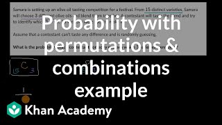 Probability with permutations amp combinations example taste testing  Probability amp combinatorics [upl. by Maisel]