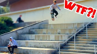 Skaters Getting Reckless On Giant Stairs [upl. by Ruhtra]