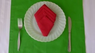 Napkin Folding  Diamond [upl. by Drwde347]