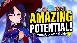 MONA UPDATED GUIDE How to Play Best Artifact amp Weapon Builds Team Comps  Genshin Impact 41 [upl. by Emmit]