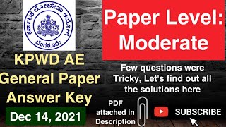 KPWD AE SolutionsKeyGeneral Paper  KPSC  Brainery Group [upl. by Uziel770]