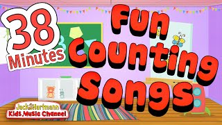 38 MINUTES of FUN COUNTING SONGS  Jack Hartmann [upl. by Dnomzed]