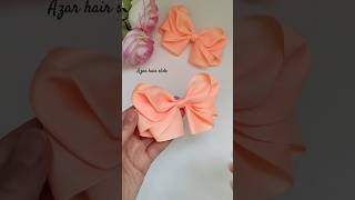 Grosgrain ribbon bow tutorial an easy way at home make a beautiful hair clip step by step shorts [upl. by Buckden]