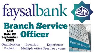 Faysal Bank jobsHow to apply in Faysal BankBank jobs interview preparationBranch service officer [upl. by Tamer]