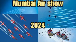 INDIAN AIRFORCE AIRSHOW 2024MUMBAIAERIAL DISPLAY 2024IAF SURYAKIRAN IAF SARANGFIGHTER PLANES [upl. by Neelav]