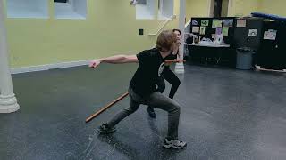 Basic Quarterstaff Fight  Dylan amp Gigi [upl. by Jodee890]