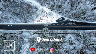 4K  JEJU Island Snowfall 2022  South Korea  Winter Landscape  Cinematic  DJI Mini 2 [upl. by Henryson]