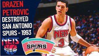 Drazen Petrovic 34 pts VS San Antonio Spurs  1993 [upl. by Haraz]