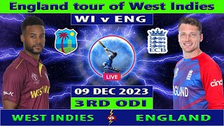 West Indies vs England  WI vs ENG  3rd ODI of England tour of West Indies 2023  Cricket Info Live [upl. by Ernest]