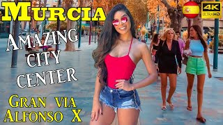 Murcia Spain Plaza Romea to Plaza Circular 4k UHD 60fps walking tour  COME WITH ME [upl. by Ursal]