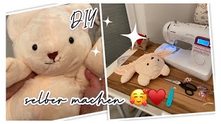 Teddy nähen sew a teddybear Stofftiere selber machen einfache Anleitung für Anfänger 7093 Simplicity [upl. by Rhona]