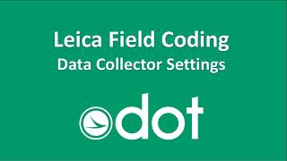 ODOT Leica Field Code Settings for ACSII Export [upl. by Ambrogino194]