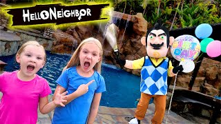 Hello Neighbor in Real Life in the Dark Steals Our Balloon Friends Scavenger Hunt [upl. by Nelly]