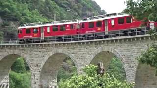 Bernina Bahn Teil 2 Rhätische Bahn zwischen Alp Grüm Poschiavo Brusio und Tirano [upl. by Hnahym]