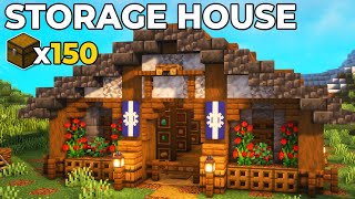 Minecraft Storage House for Survival Tutorial [upl. by Nevaed616]