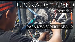 POLYGON EXTRADA 5 UPGRADE 11 SPEED sproketSLX shimano Baru bagaimana rasanya [upl. by Naes]