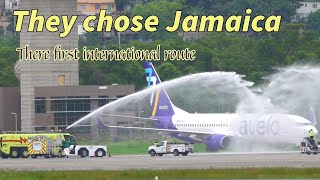 Avelo inaugural 🇯🇲 first international route 🇯🇲 airplane spotting Montego Bay Jamaica [upl. by Bartlet862]