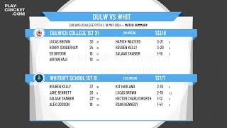 Dulwich College 1st XI v Whitgift School 1st XI [upl. by Adliwa]