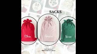 PERSONALISED GINGHAM SANTA SACKS [upl. by Rozamond]