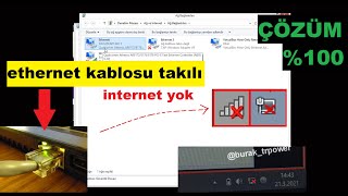 ETHERNET KABLOSU TAKILI AMA İNTERNET YOK ÇÖZÜM \u00100 l ETHERNET BAĞLANTI SORUNU ÇÖZÜM l HIZLI ÇÖZÜM [upl. by Tommi]