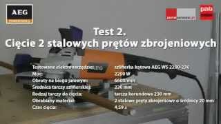 Test szlifierki kątowej AEG WS 2200230 [upl. by Drofyar]