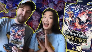 ULTRA DECK The Three Captains ST10 Unboxing One Piece TCG [upl. by Ayojal]