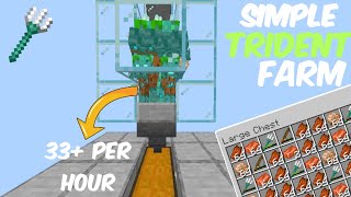 simple trident farm for minecraft bedrock 120 33per hour [upl. by Lotus960]