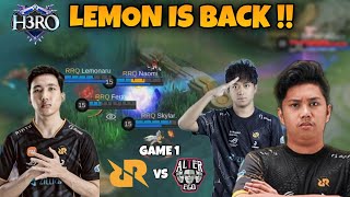 AKHIRNYA LEMOS IS BACK  RRQ VS ALTER EGO GAME 1  H3RO ESPORTS [upl. by Rasla438]